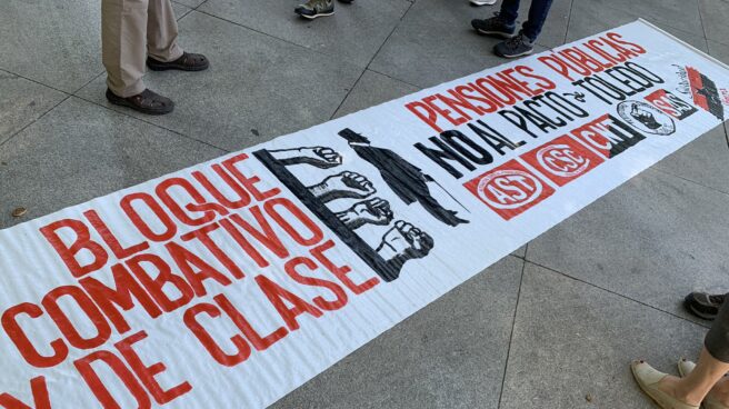 Pancarta de la manifestación en Madrid por las pensiones