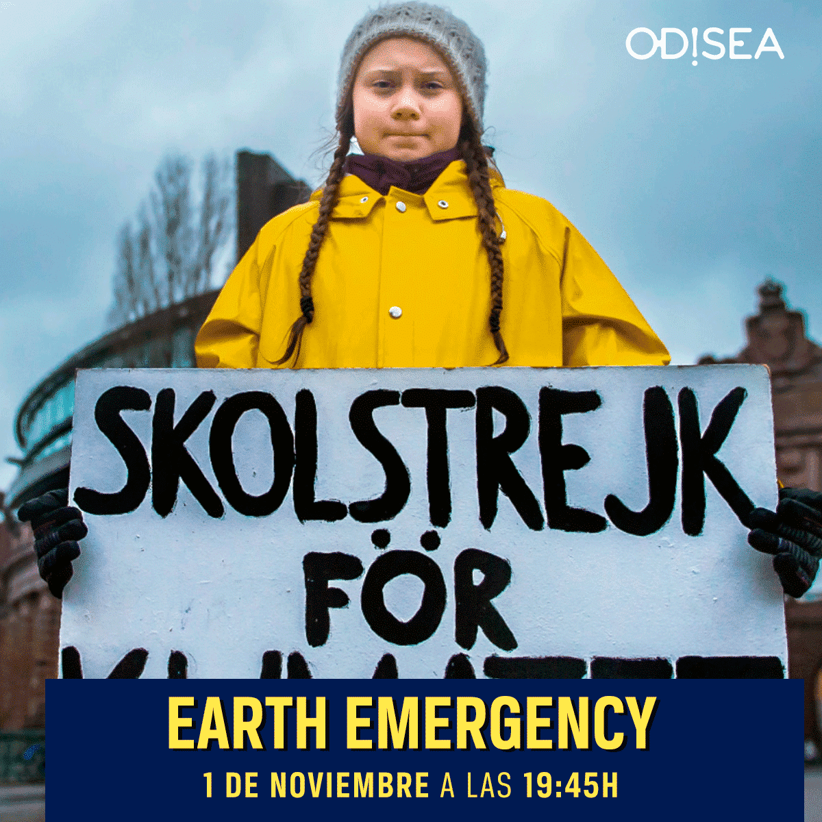Greta Thunberg anunciando 'Earth Emergency'