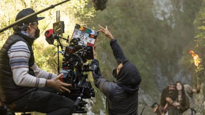 Rodaje Una imagen del rodaje de la película 'Irati', del director Paul Urkijo, en Álava.