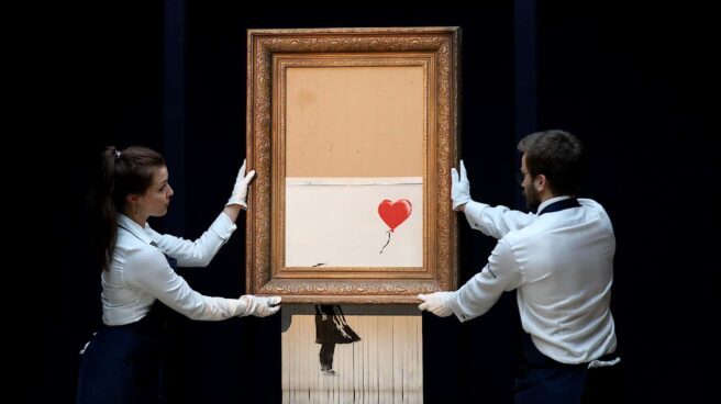 ¡Adjudicada! La obra destruida de Banksy se vende por más de 21 millones de euros