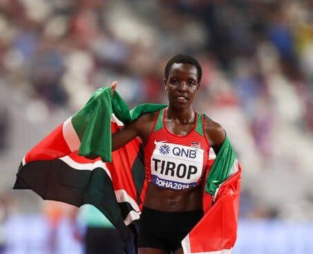 La atleta keniata Agnes Tirop.