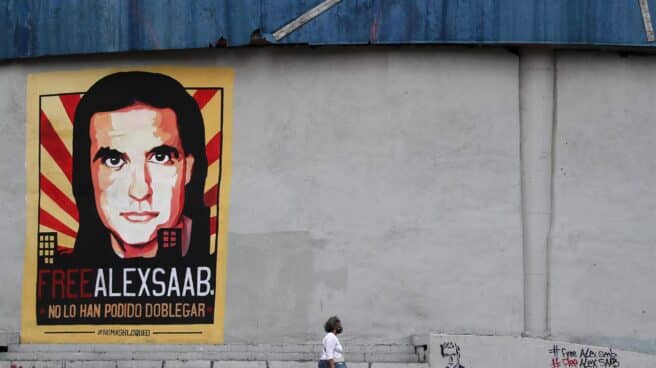 Graffiti en apoyo a Alex Saab en Caracas.