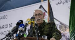 El líder del Frente Polisario, Brahim Ghali, durante su discurso este martes en el campamento de Dajla