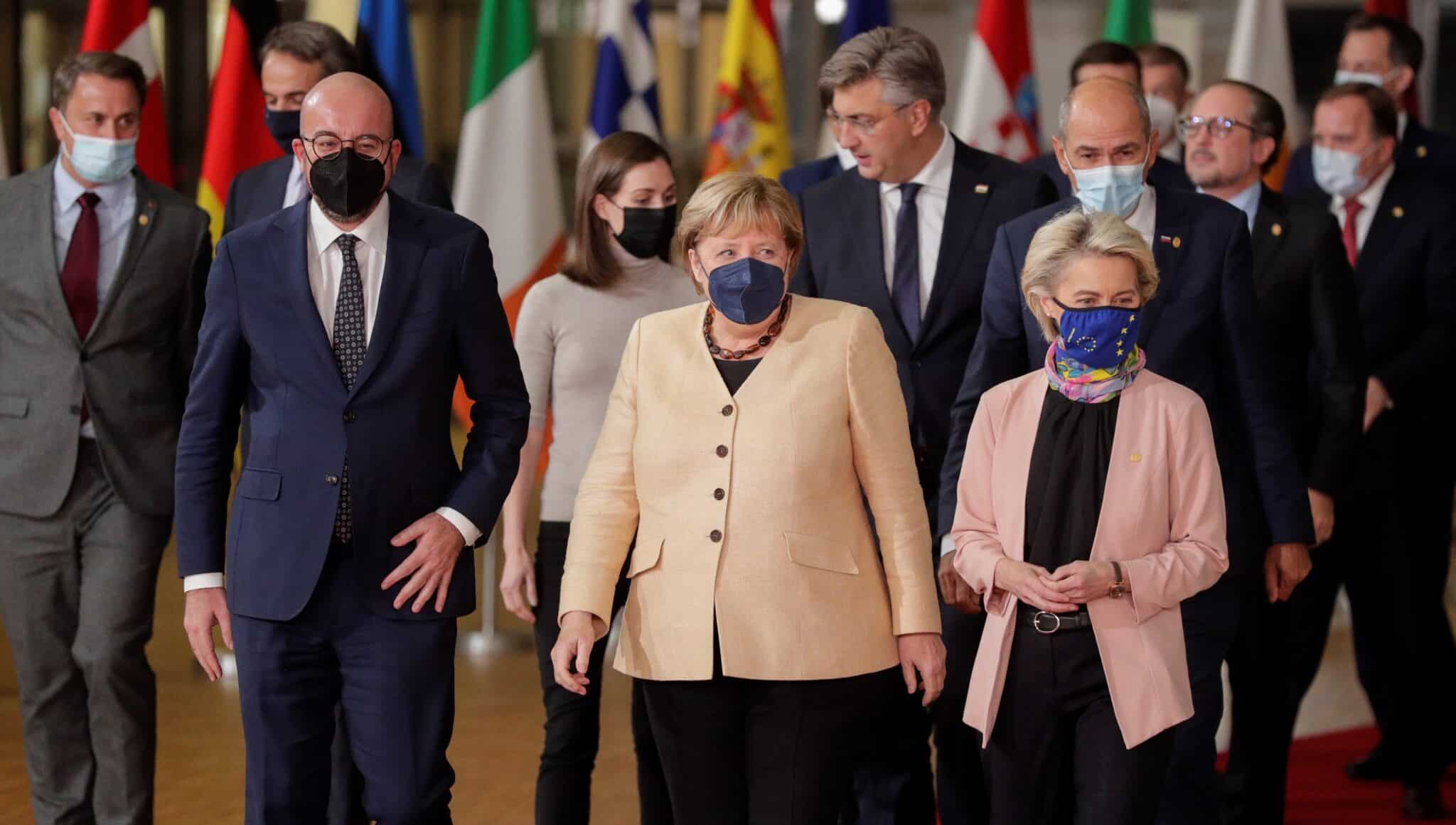 La canciller alemana, Angela Merkel, en su última foto de familia en un Consejo Europeo