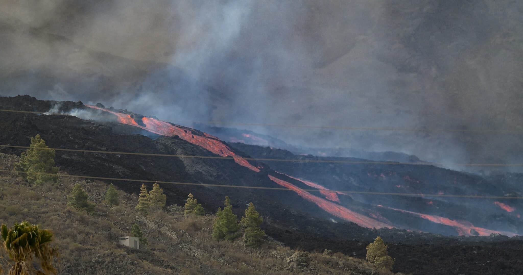 La situación de la colada 8 del volcán de Cumbre Vieja, en la isla de La Palma.
