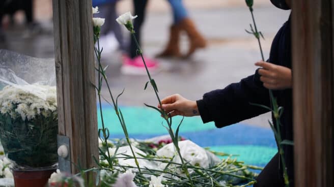 Flores en la concentración por el niño asesinado en Lardero.