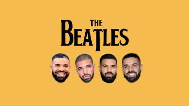 Montaje de Drake en una portada de 'The Beatles'