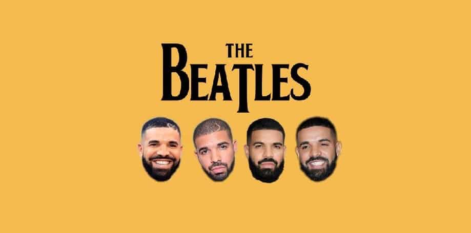 Montaje de Drake en una portada de 'The Beatles'