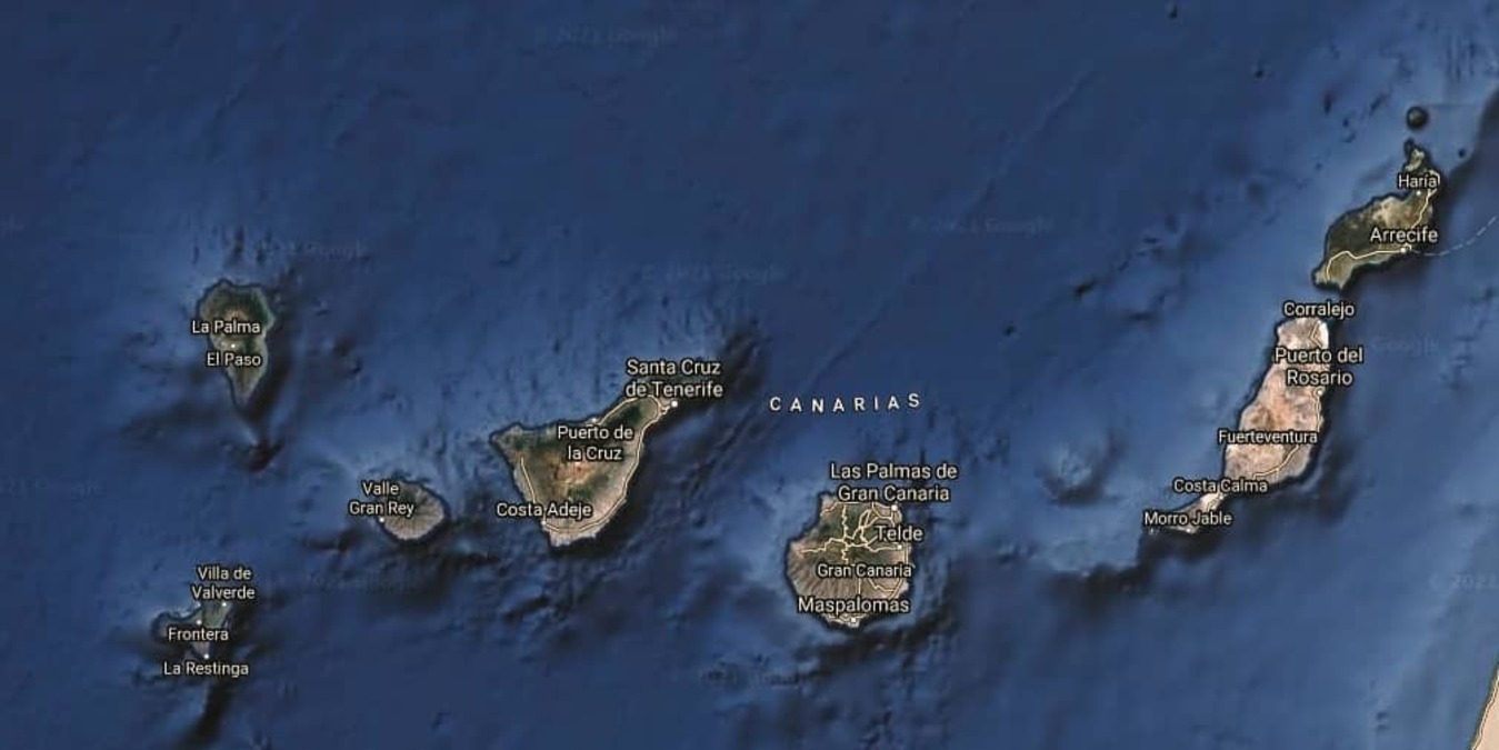 Mapa satélite de las Islas Canarias