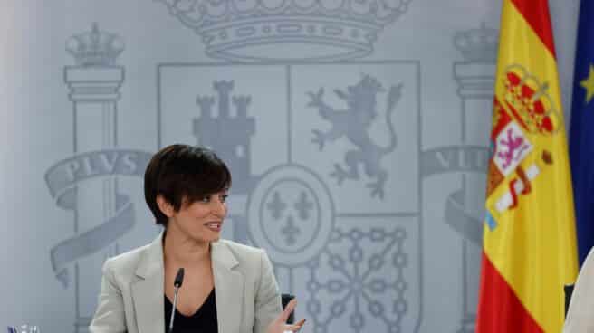 La portavoz del Gobierno, Isabel Rodríguez, tras el consejo de ministros. La portavoz del Gobierno, Isabel Rodríguez, tras el consejo de ministros.