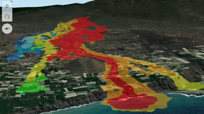 Imagen del mapa interactivo de las coladas de lava