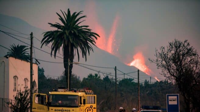 El volcán de La Palma, en erupción.