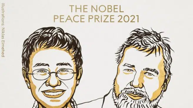 Los periodistas Maria Ressa y  Dimitri Muratov, premios Nobel de la Paz