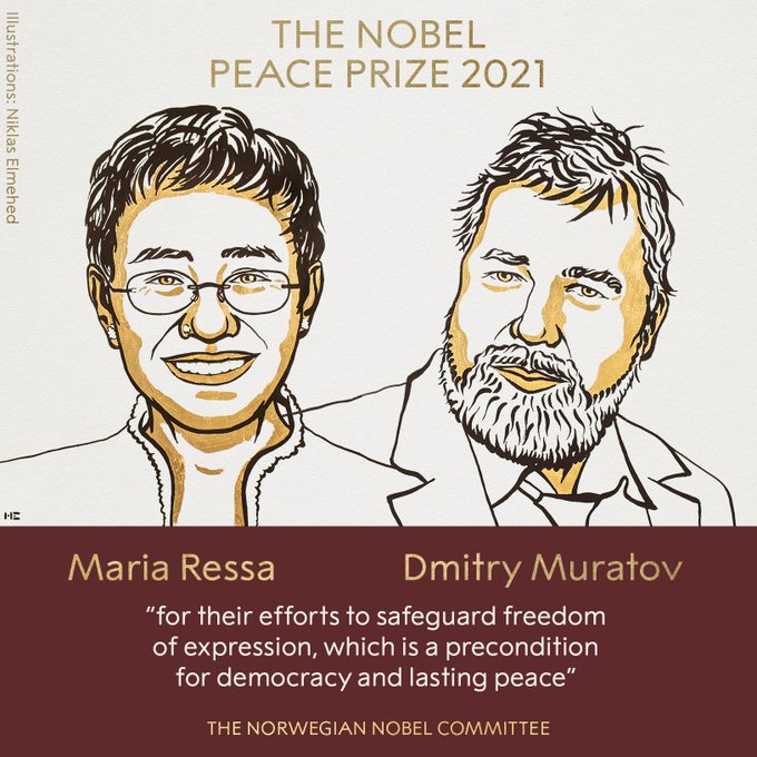 Premios Nobel de la Paz 2021.