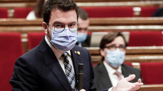 Pere Aragonès, en el Parlament.