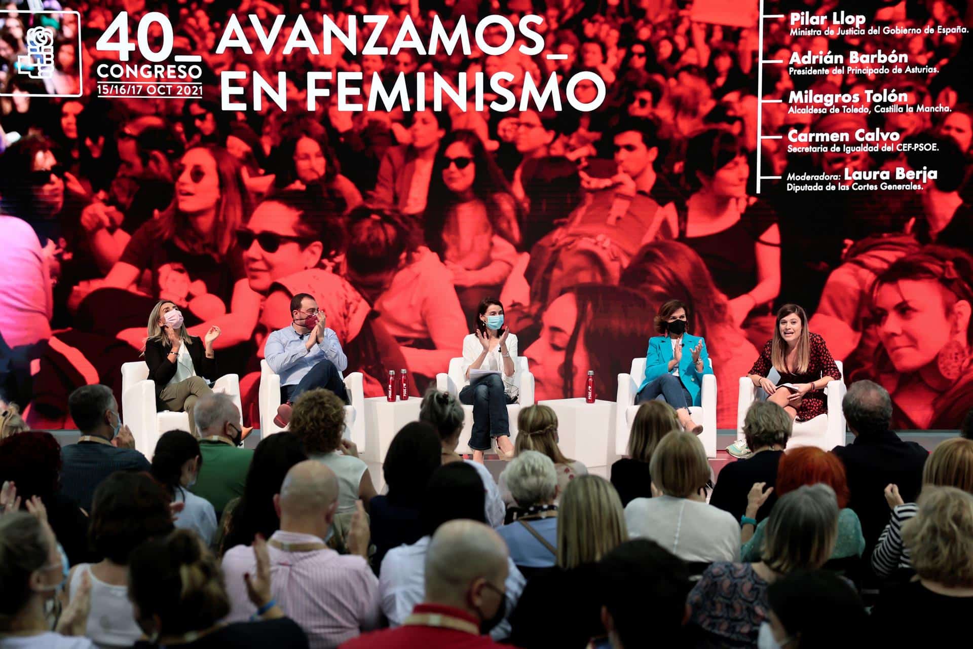Mesa sobre feminismo en el 40 Congreso del PSOE.