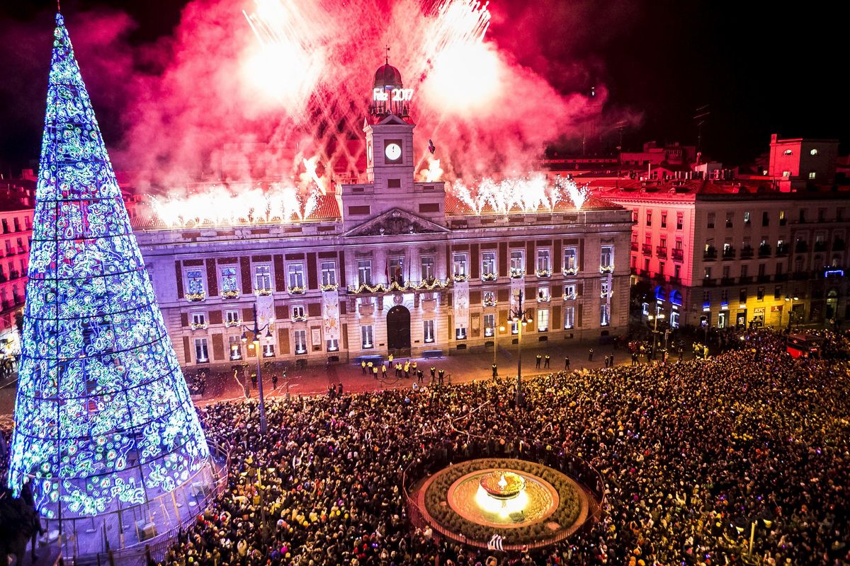 Puerta del Sol en Nochevieja (Madrid)