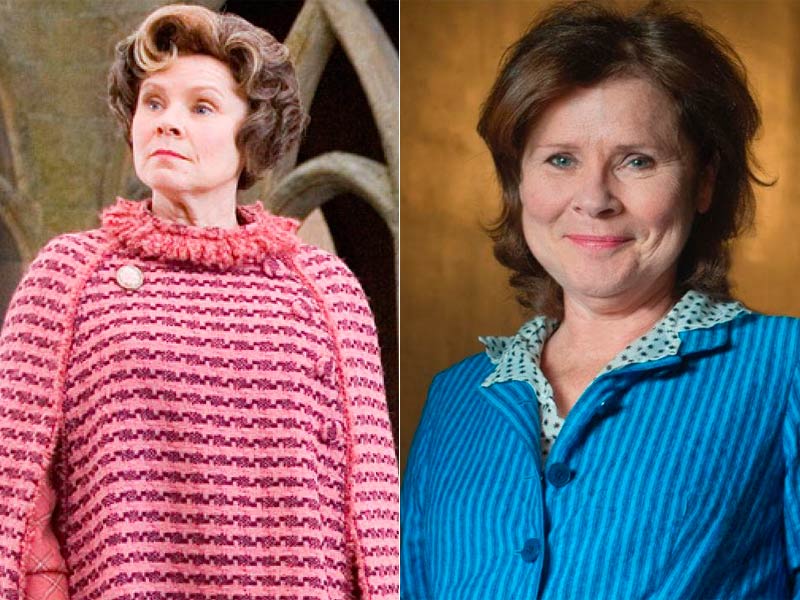 Comparación de Imelda Staunton con su personaje en Harry Potter, Dolores Umbridge