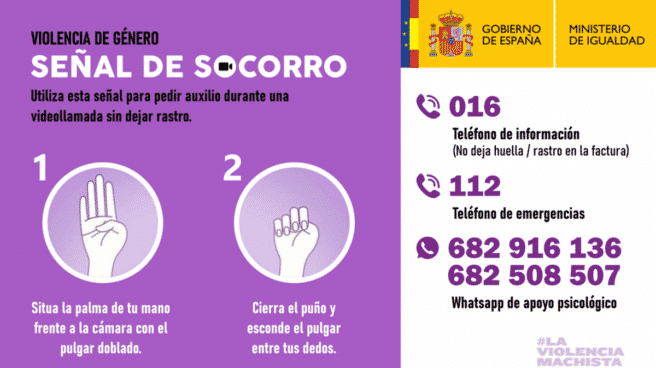 Detenido en un control gracias al gesto de socorro por violencia machista Gesto de aviso de violencia de género
