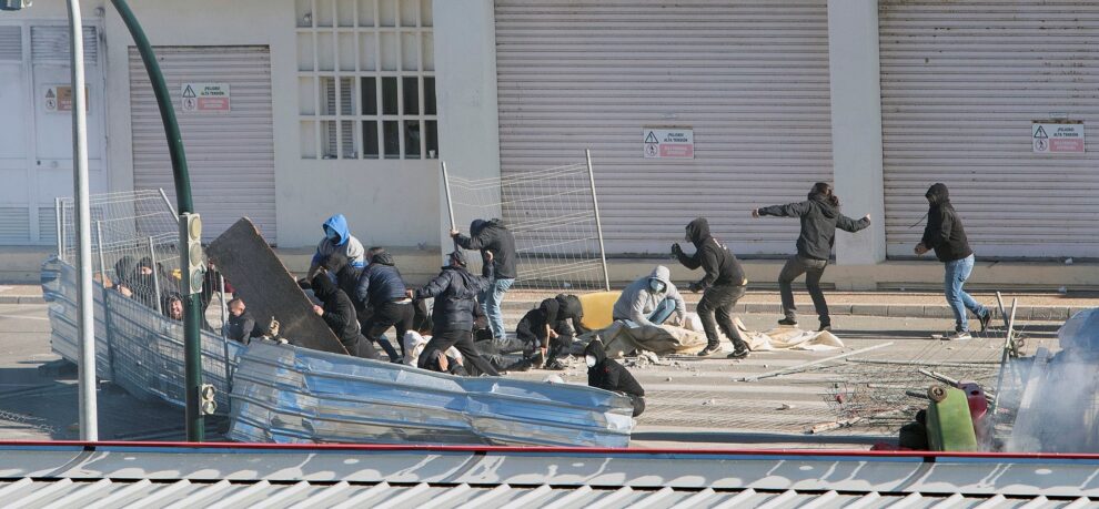 Trabajadores del sector del metal en la fábrica de Navantia (Cádiz).