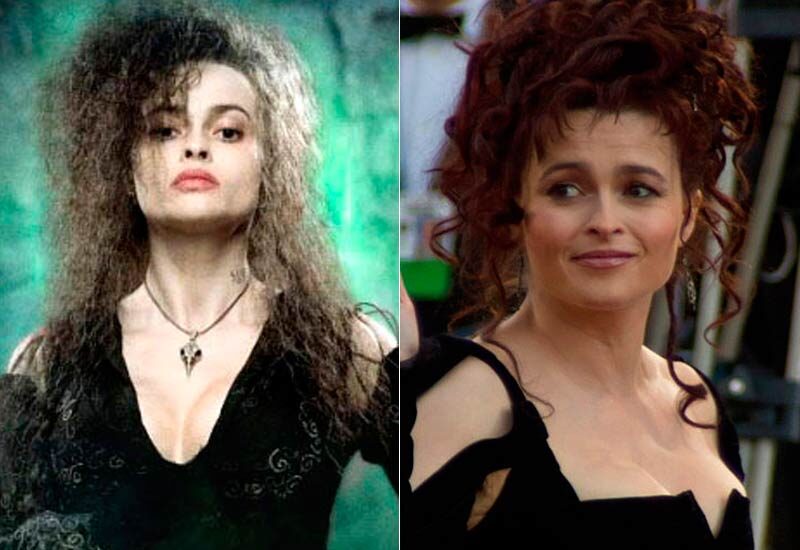 Comparación de Helena Bonham Carter con su personaje en Harry Potter, Bellatrix Lestrange