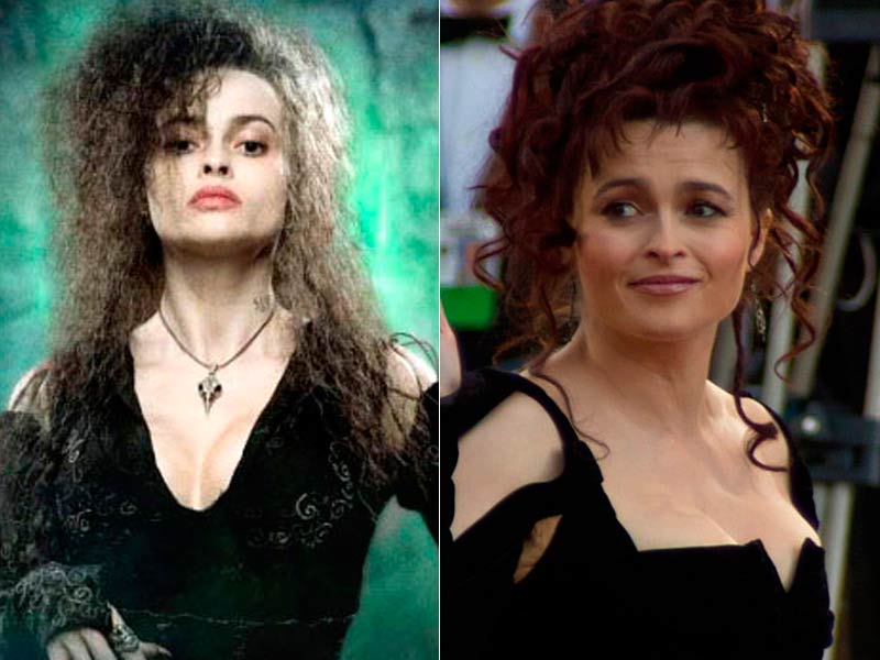 Comparación de Helena Bonham Carter con su personaje en Harry Potter, Bellatrix Lestrange
