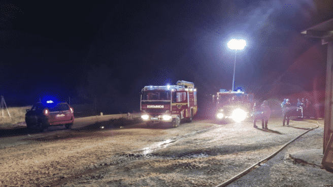 Incendio en una granja de Tarazona de la Mancha