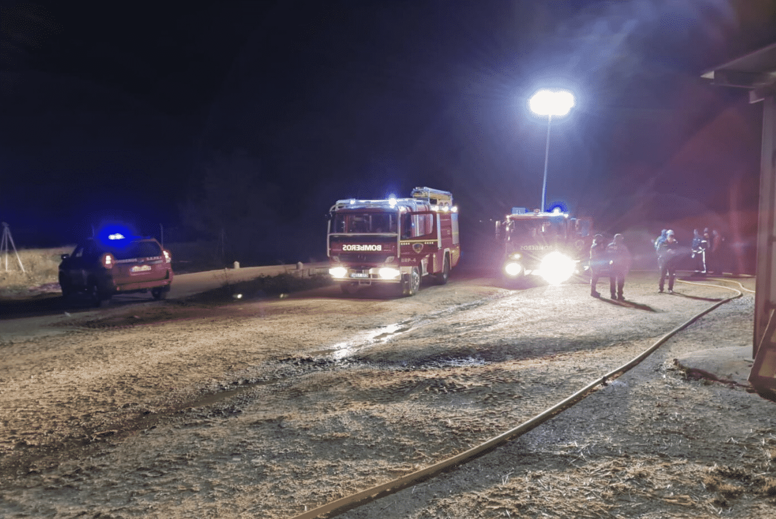 Incendio en una granja de Tarazona de la Mancha