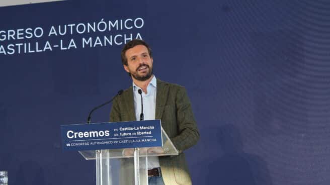 El presidente del PP, Pablo Casado, clausura la XV Congreso del PP de Castilla- La Mancha.