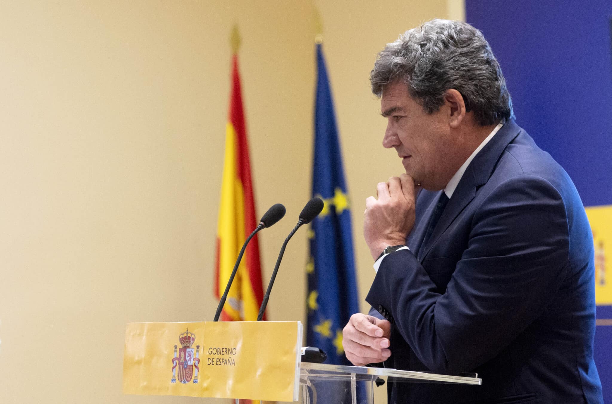 El ministro de Inclusión, Seguridad Social y Migraciones, José Luis Escrivá, en una rueda de prensa.