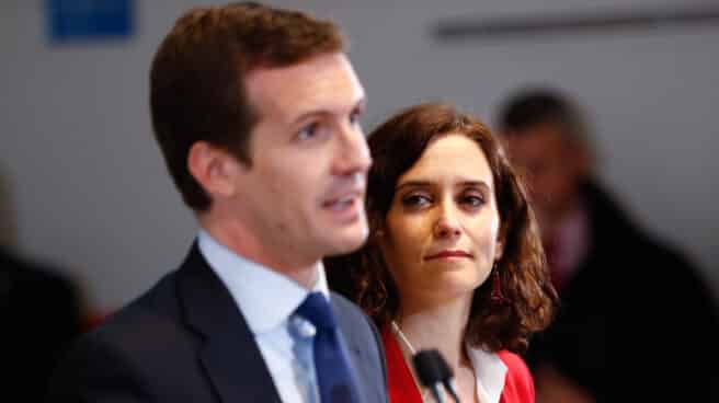 Fotografía de archivo. Pablo Casado e Isabel Díaz Ayuso durante un acto en 2019.