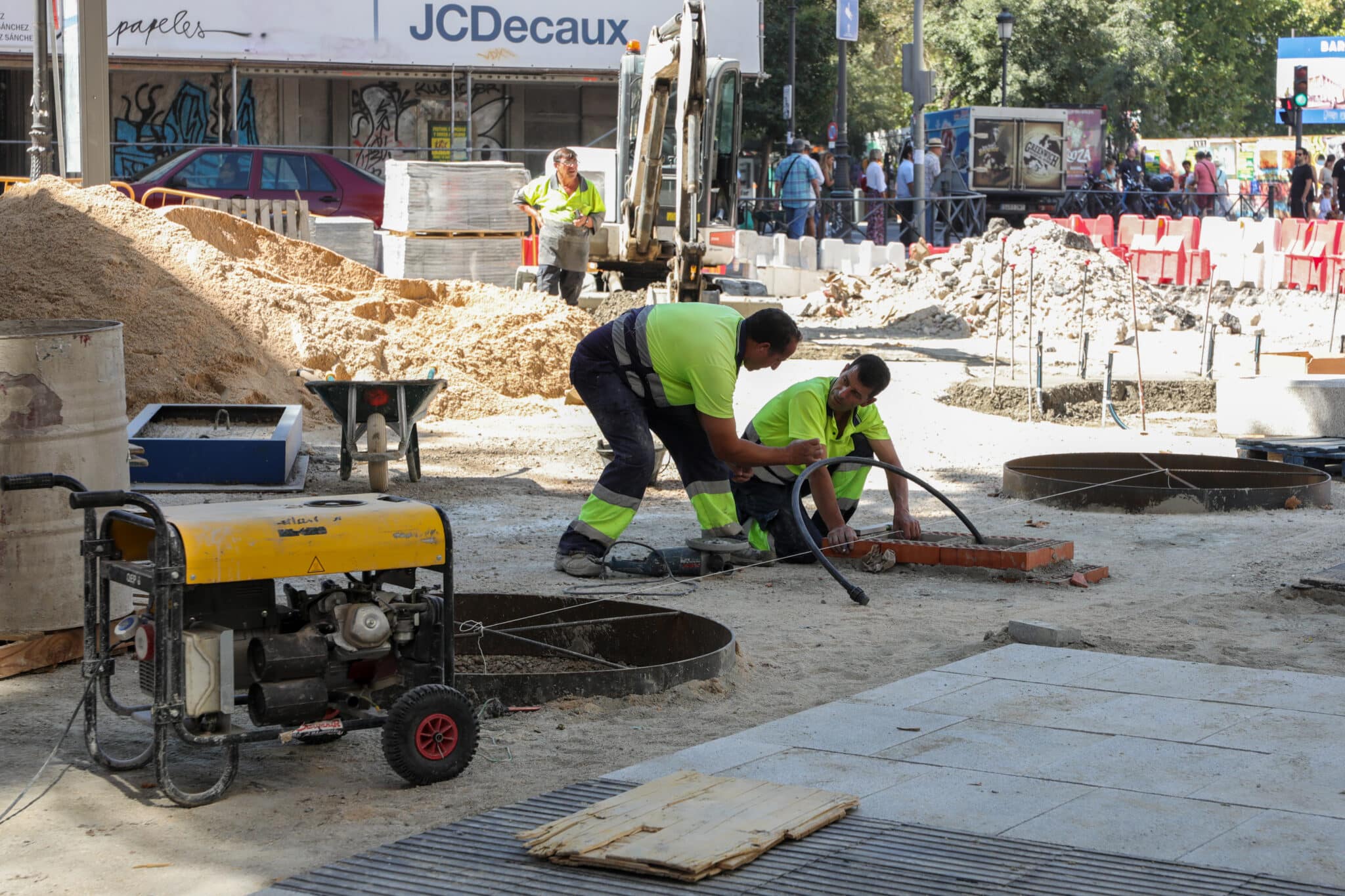 Operarios en una obra.