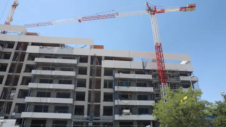 Edificio en construcción en Madrid.