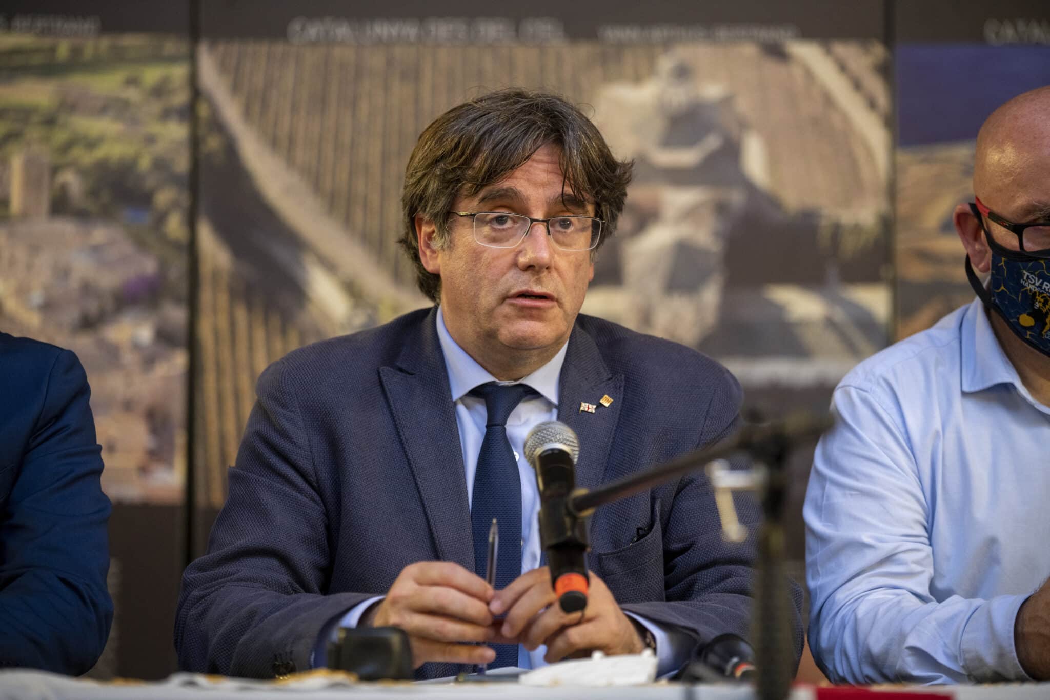 El expresidente de la Generalitat Carles Puigdemont, en una rueda de prensa a 25 de septiembre de 2021