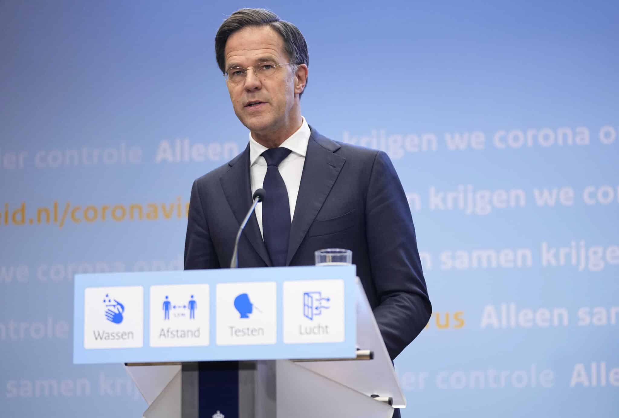 Den Haag: el primer ministro saliente de Holanda, Mark Rutte, habla durante una conferencia de prensa para explicar las medidas de la pandemia de coronavirus