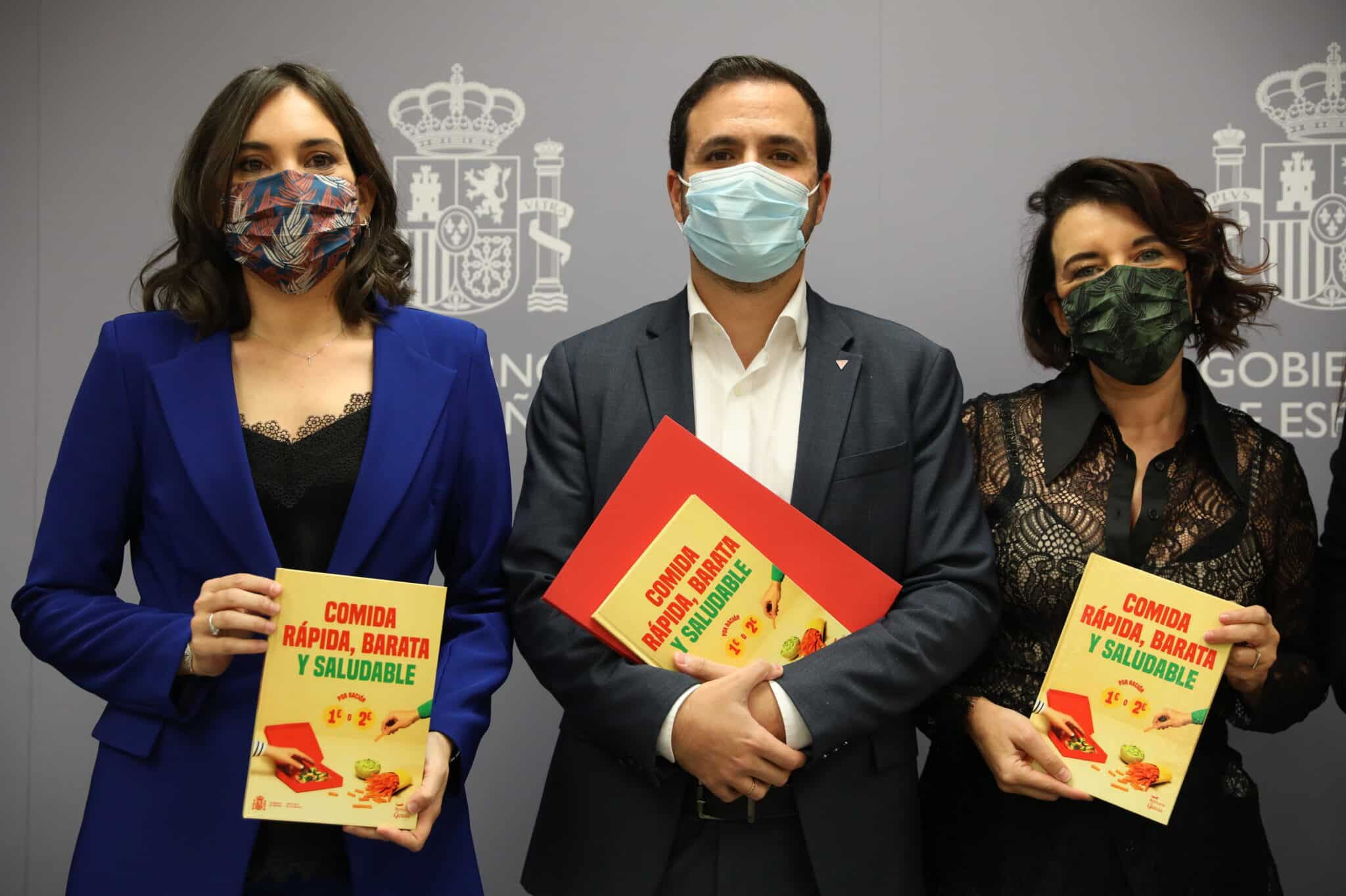 Alberto Garzón, en la presentación del libro de comida saludable.