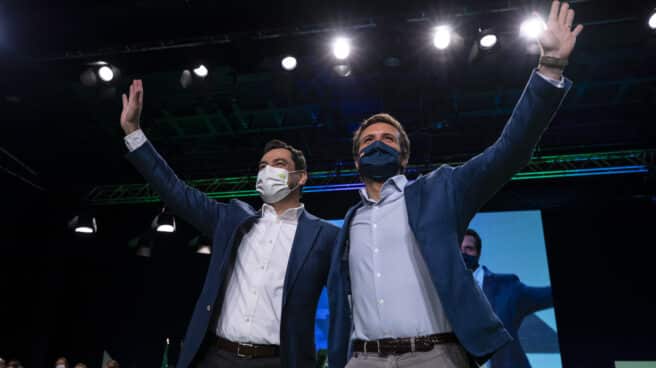 Moreno y Casado, en el Congreso del PP andaluz.