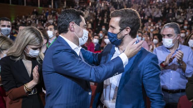 Moreno y Casado, en el Congreso del PP de Andalucía.