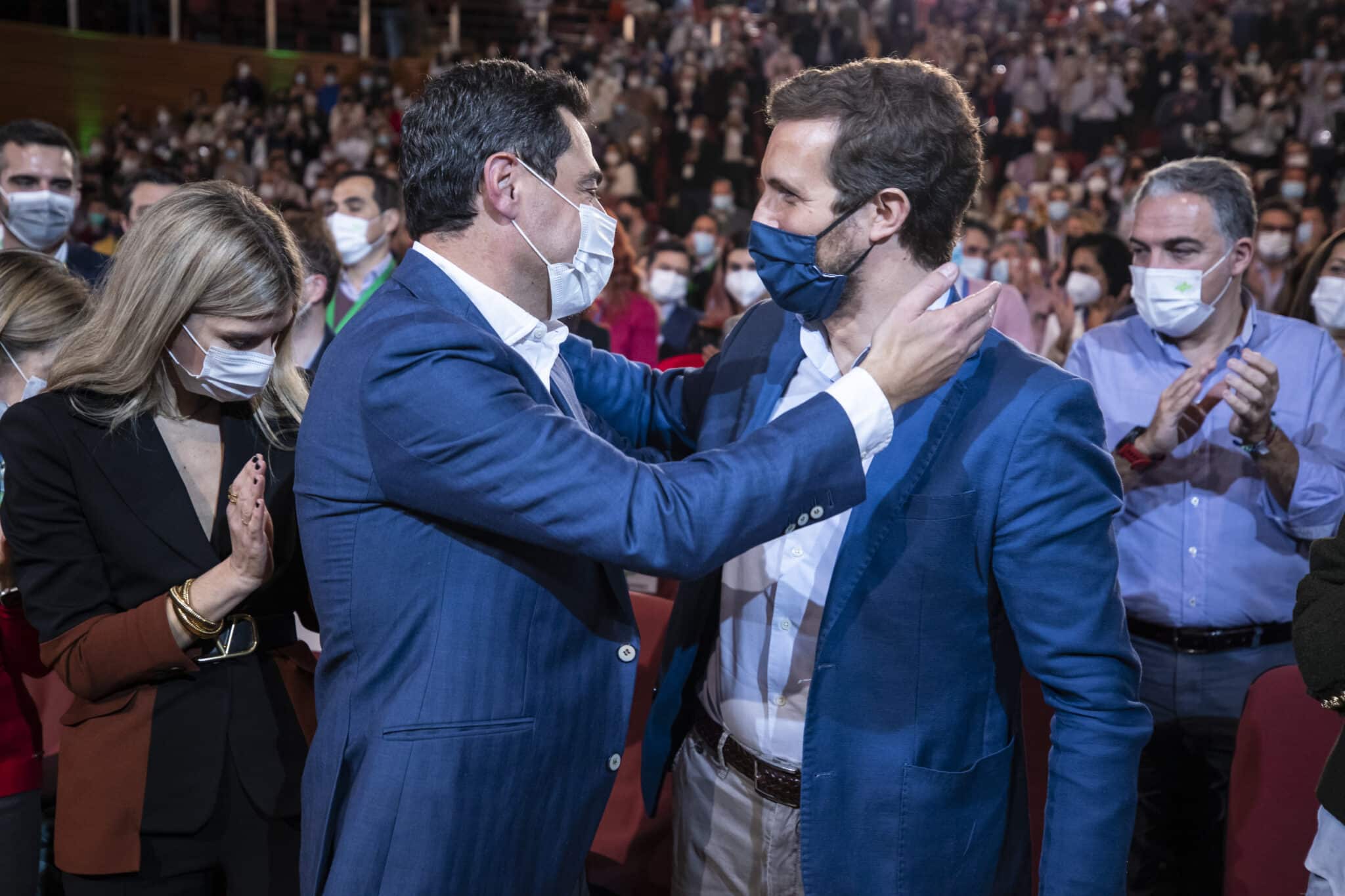 Moreno y Casado, en el Congreso del PP de Andalucía.