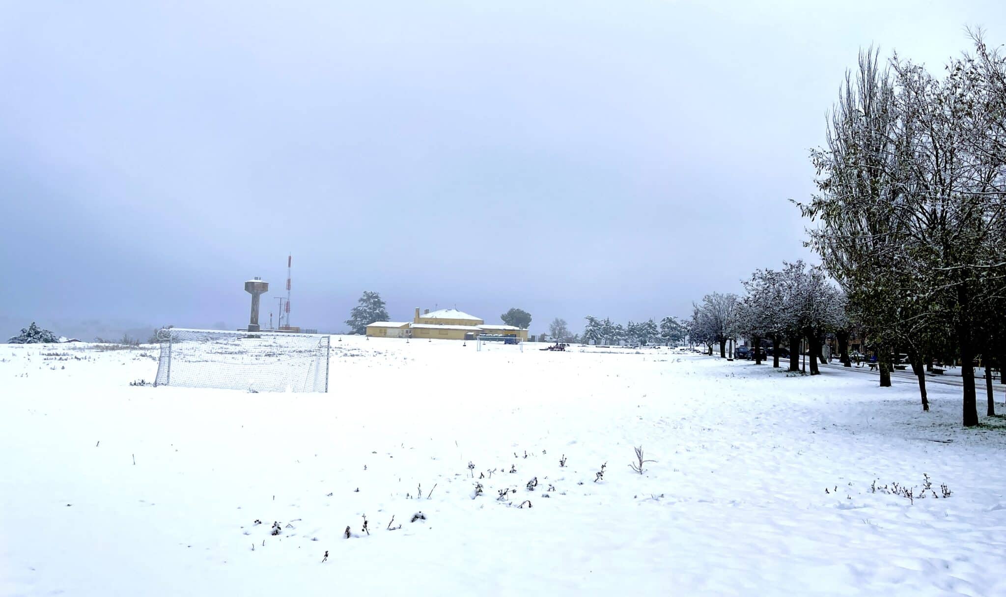 Un campo de Medinaceli cubierto de nieve
