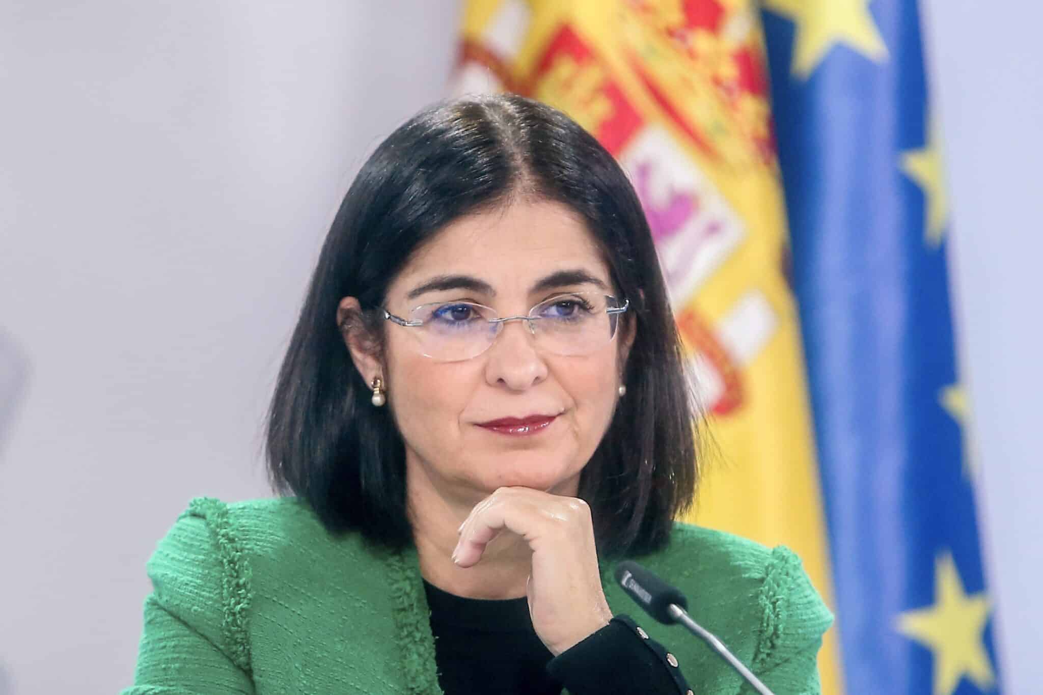 La ministra de Sanidad, Carolina Darias, durante una rueda de prensa tras la Conferencia Intersectorial de Medioambiente conjunta con el Consejo Interterritorial de Salud