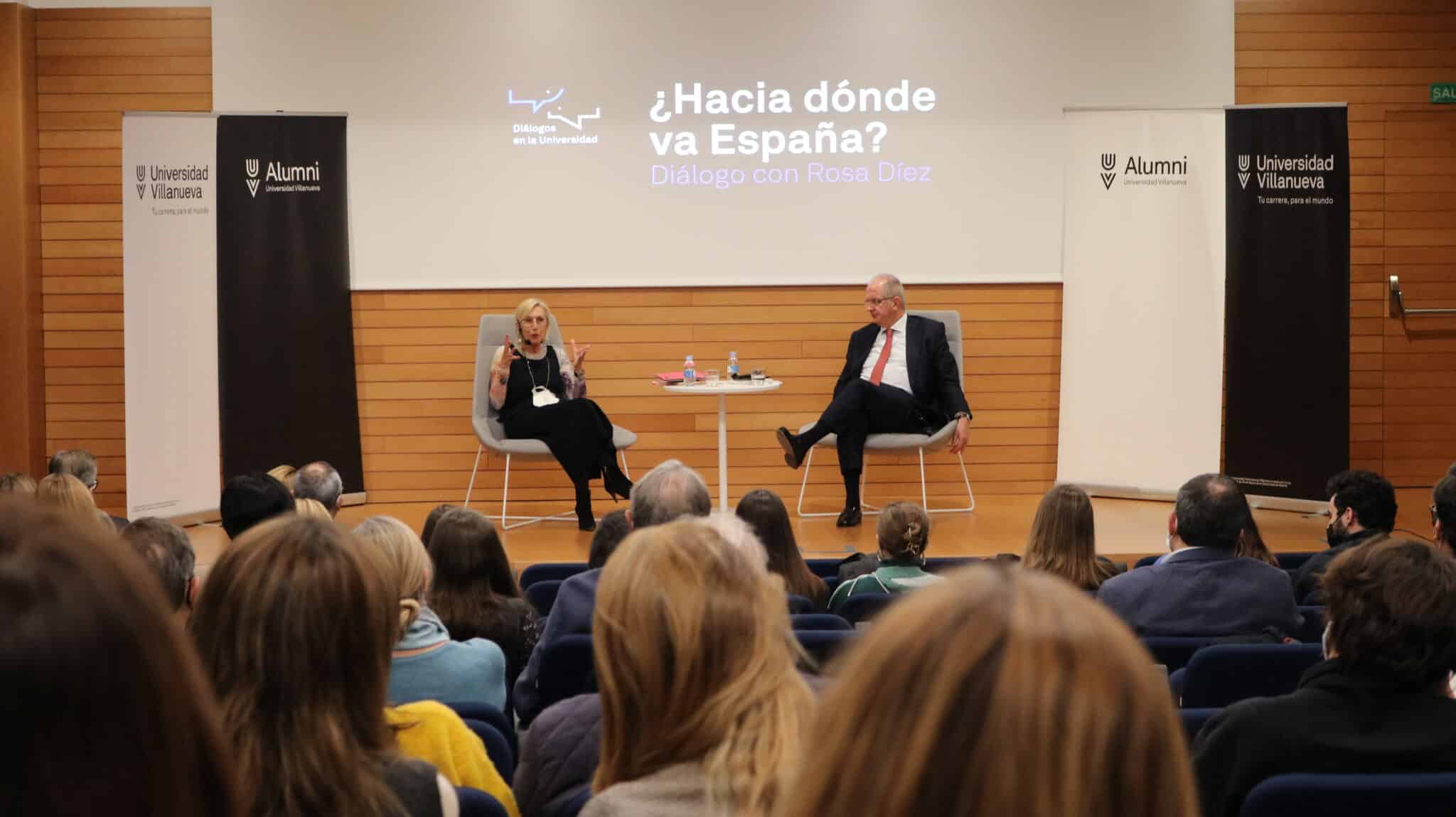 Rosa Díez, en la Universidad Villanueva.