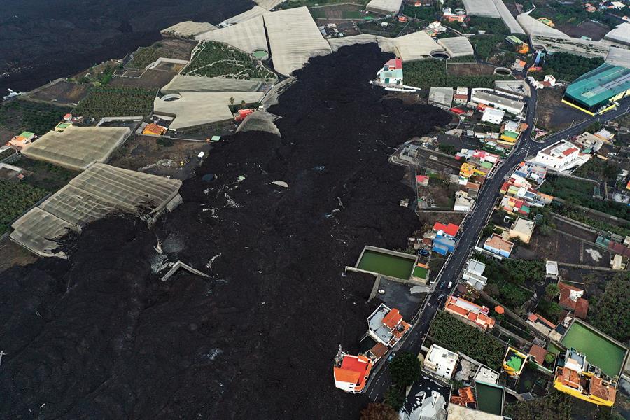 La fajana creada por la erupción del volcán Cumbre Vieja.