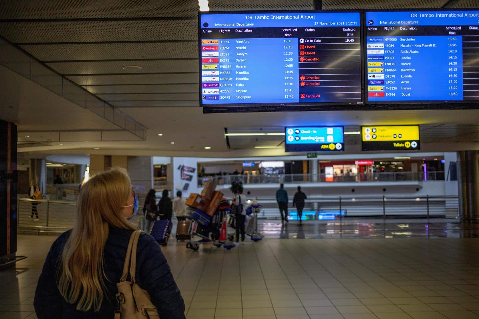 Aeropuerto de Johannesburgo, en Sudáfrica.