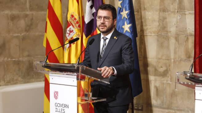 Pere Aragonés en su visita oficial de ayer a Mallorca