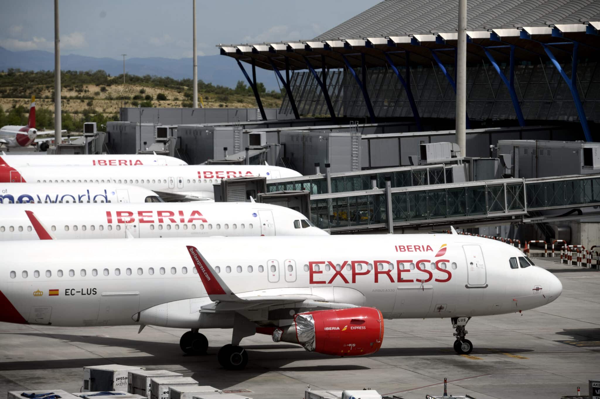 Aviones aparcados en el Aeropuerto Adolfo Suárez Madrid Barajas.