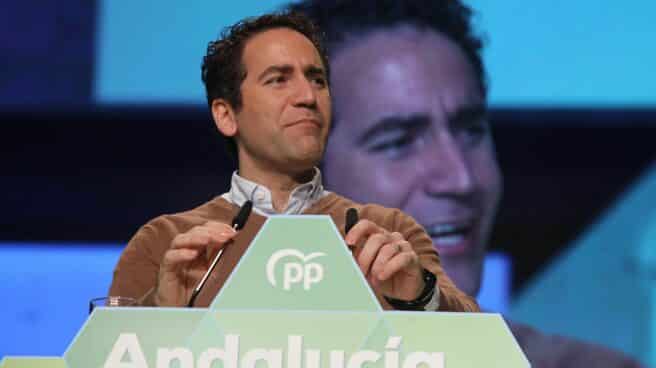El secretario general del PP, Teodoro García Egea, en el Congreso andaluz.