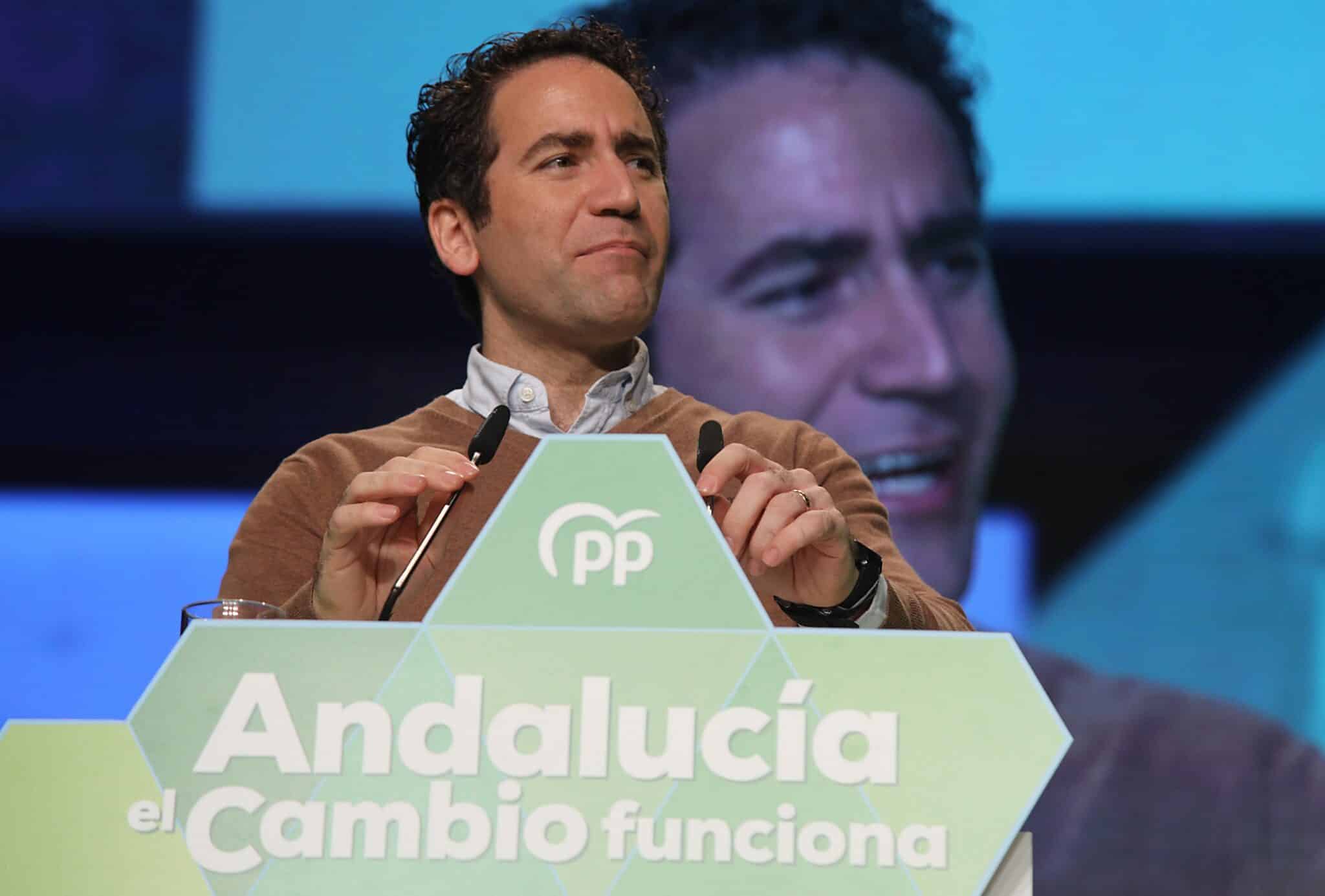 El secretario general del PP, Teodoro García Egea, en el Congreso andaluz.