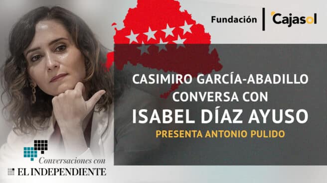 Imagen de La conversación de Casimiro García-Abadillo con Isabel Díaz Ayuso patrocinado por Canasol en el teatro Cajasol