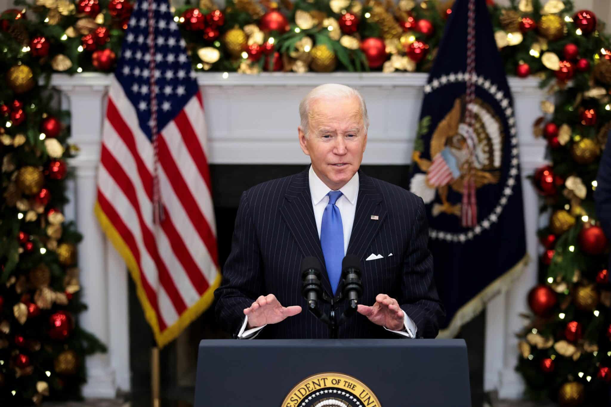Joe Biden, en su discurso a la nación ante la irrupción de ómicron.